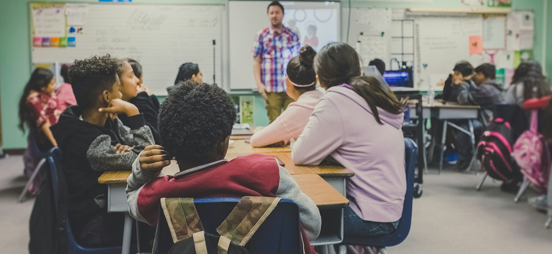 Students engaged in classroom learning